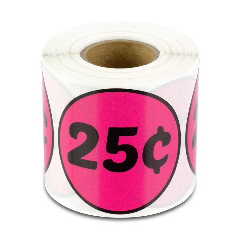 OfficeSmartLabels 25 Cent Price Stickers (2 inch, Circle Dot, Round - 300 Labels) 25 Cent Stickers for Garage Sales, Yard Sales, or Retail Stores - Image 1
